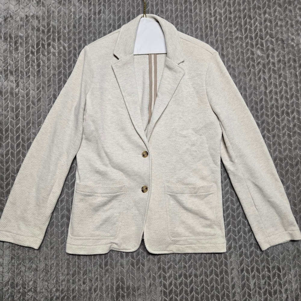 Faherty Womens Organic Cotton Inlet Knit Blazer Oatmeal Heather WOS2313 Size M